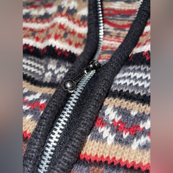 Vintage women’s Medium Carlolina Colours zip up Aztec Cowl neck Sweater EUC - Picture 4 of 12